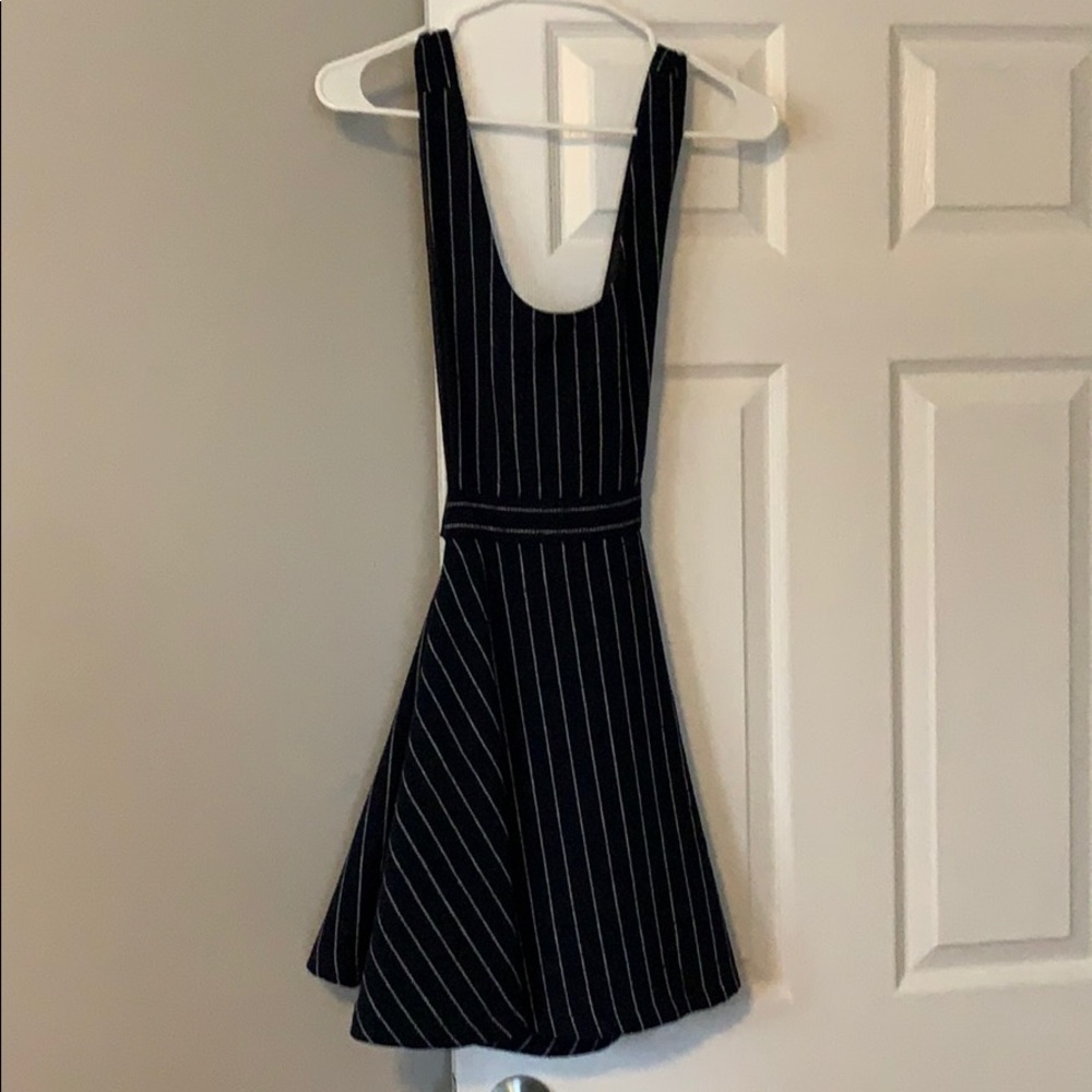Blue and white overall dress